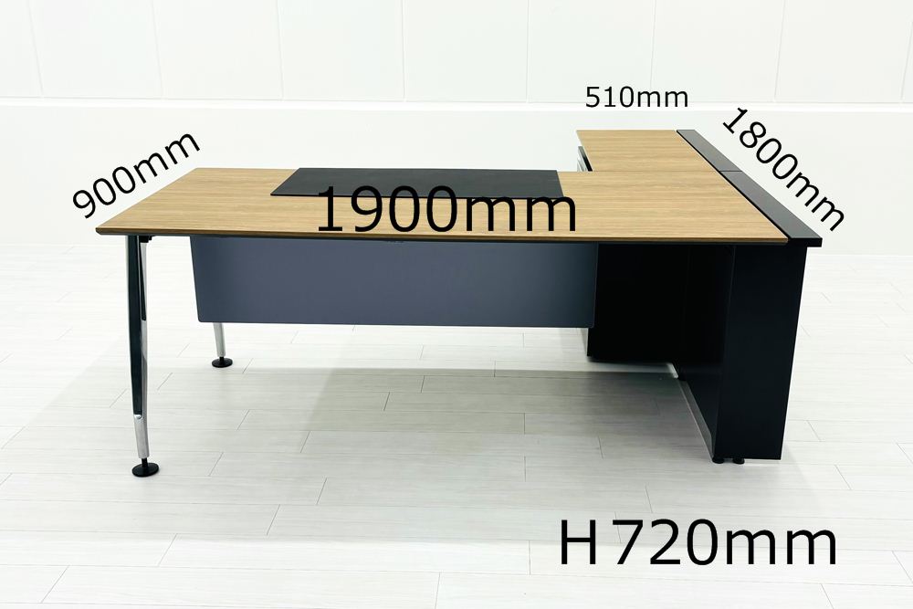 コクヨ サイビ L型デスク 中古 幅1600 エグゼクティブデスク マネージメントデスク 中古オフィス家具 1600/1240/720の画像