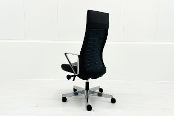 ノール Knoll ノル リミックスチェア 中古 2020年製 ハイバック アルミループ肘 アルミミラー脚 ブラウン レザーの画像