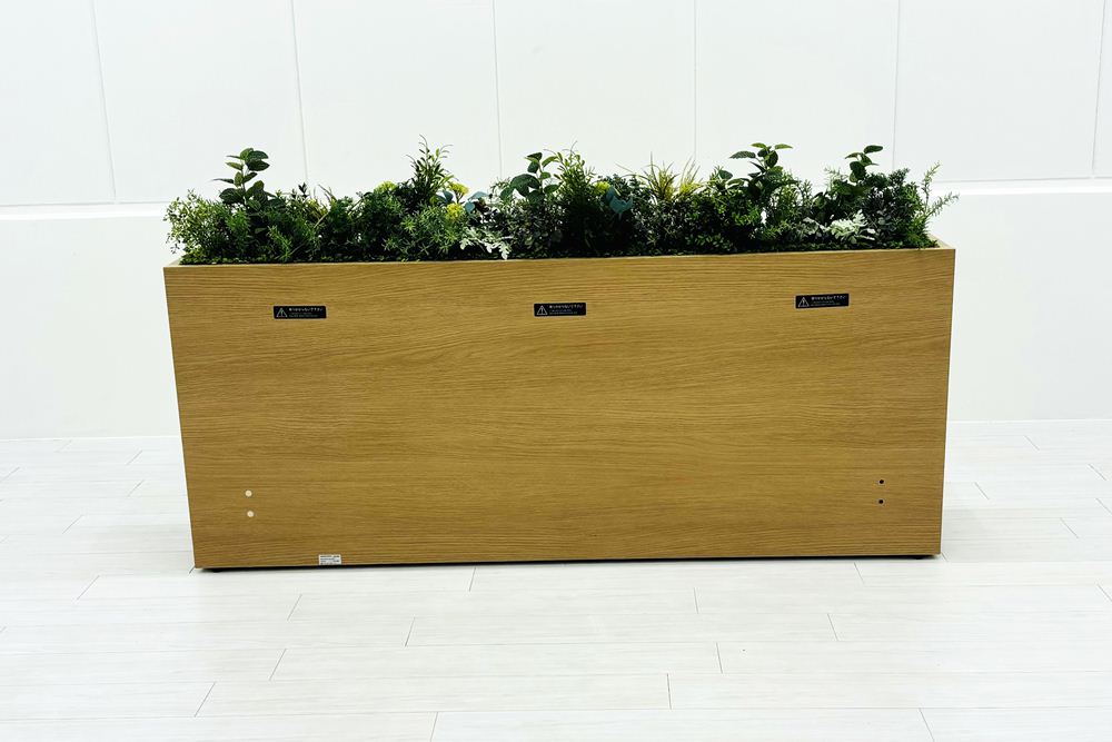 コクヨ グリーンフォーワークスペース プラントボックス 造花付き 中古 フェイクグリーン 間地切り 中古オフィス家具 フラワースタンド 1800/300/750の画像