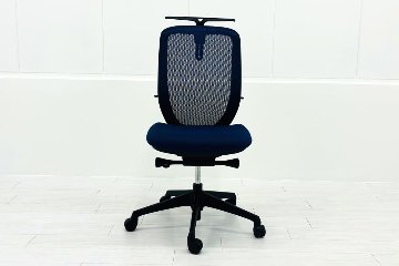 オカムラ シルフィーチェア 中古 2017年製 ハイバック 肘無 OKAMURA Sylphy 中古オフィス家具 ミディアムブルーの画像