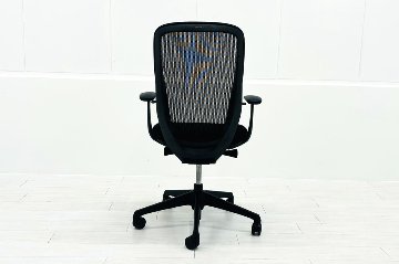 オカムラ シルフィーチェア 中古 ハイバック 固定肘 OKAMURA Sylphy 中古オフィス家具 ブラックの画像
