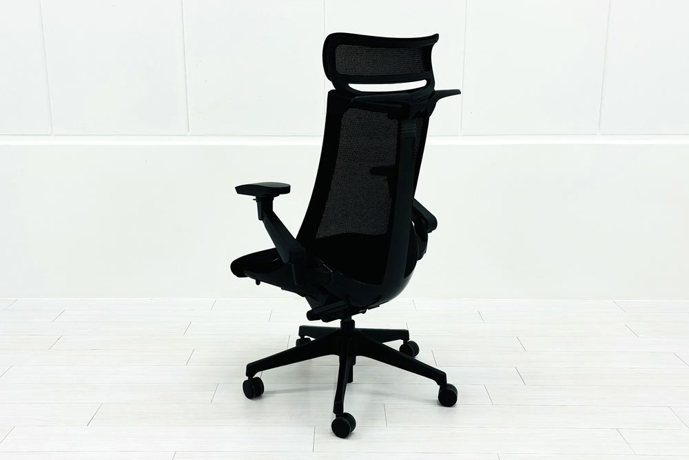 イトーキ アクトチェア 2019年製 中古 エクストラハイバック Act 事務椅子 ITOKI 中古オフィス家具 ブラックの画像