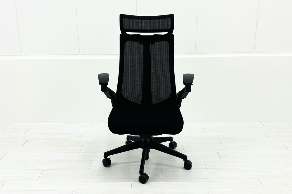 イトーキ アクトチェア 2019年製 中古 エクストラハイバック Act 事務椅子 ITOKI 中古オフィス家具 ブラックの画像