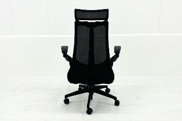 イトーキ アクトチェア 2019年製 中古 エクストラハイバック Act 事務椅子 ITOKI 中古オフィス家具 ブラックの画像