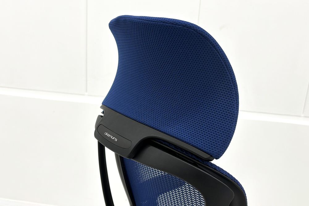オカムラ シルフィーチェア 中古 2019年製 エクストラハイバック 可動肘 OKAMURA Sylphy 中古オフィス家具 ミディアムブルーの画像