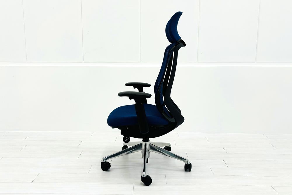 オカムラ シルフィー エクストラハイバック ブルー | 中古オフィス家具