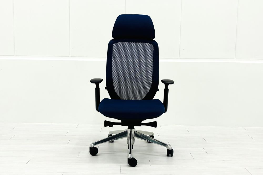 オカムラ シルフィー エクストラハイバック ブルー | 中古オフィス家具