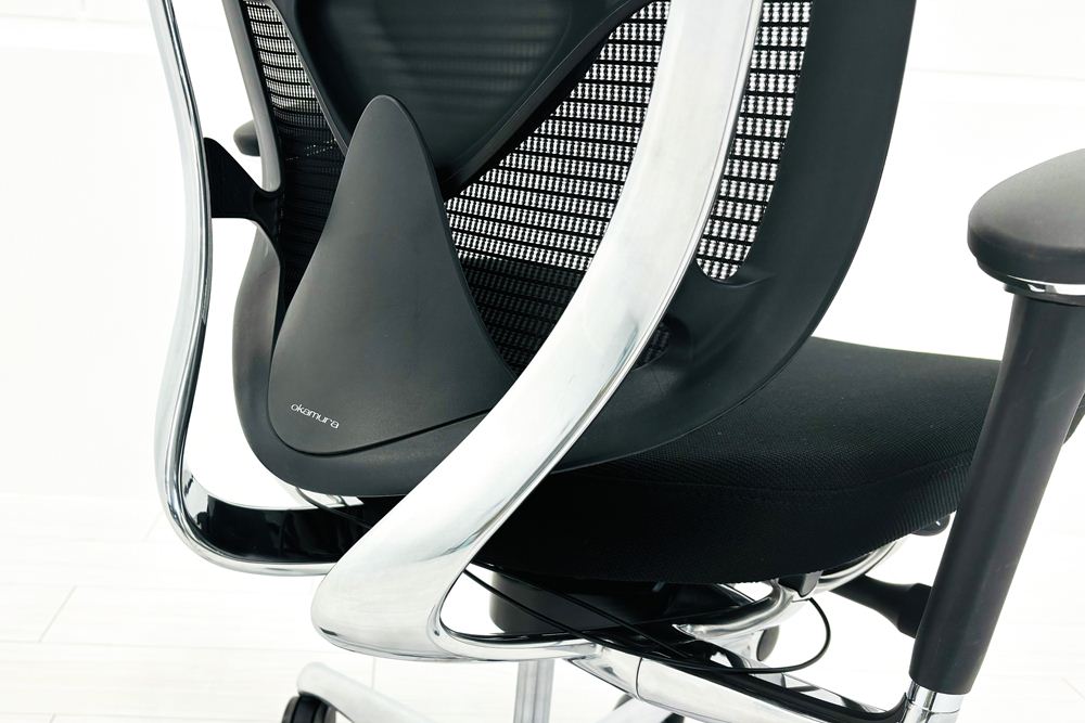 オカムラ コンテッサセコンダ Contessa seconda 2018年製 中古 高機能チェア 中古オフィス家具 ブラックの画像