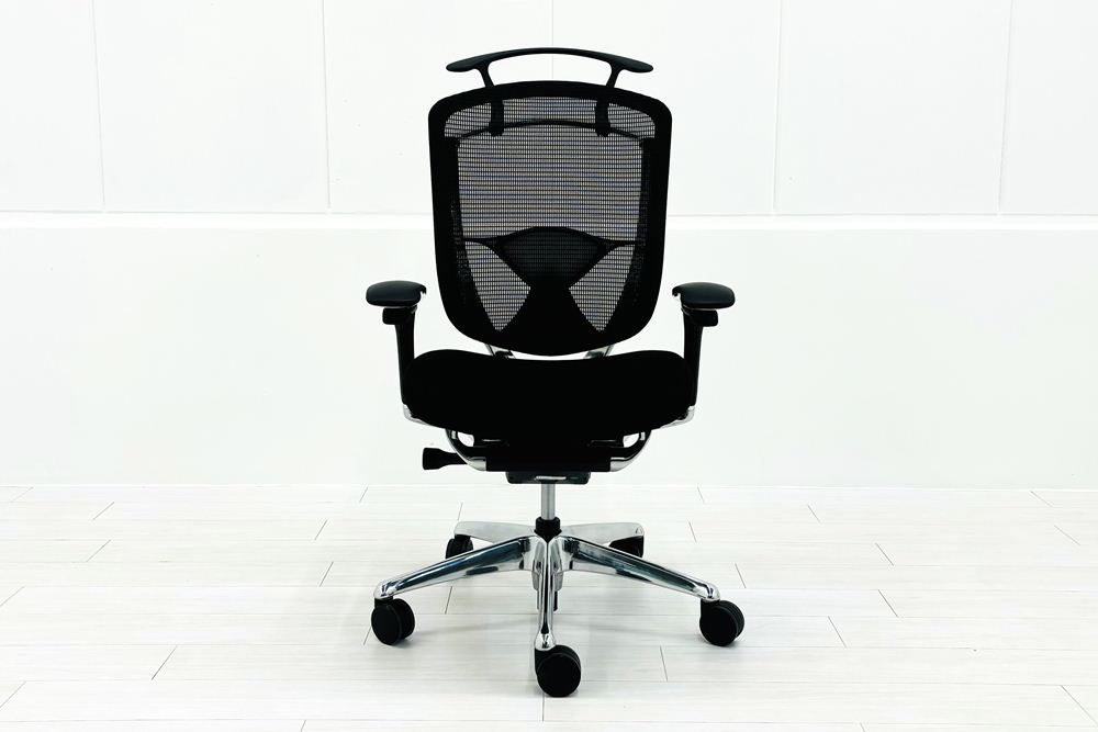 オカムラ コンテッサセコンダ Contessa seconda 2018年製 中古 高機能チェア 中古オフィス家具 ブラックの画像