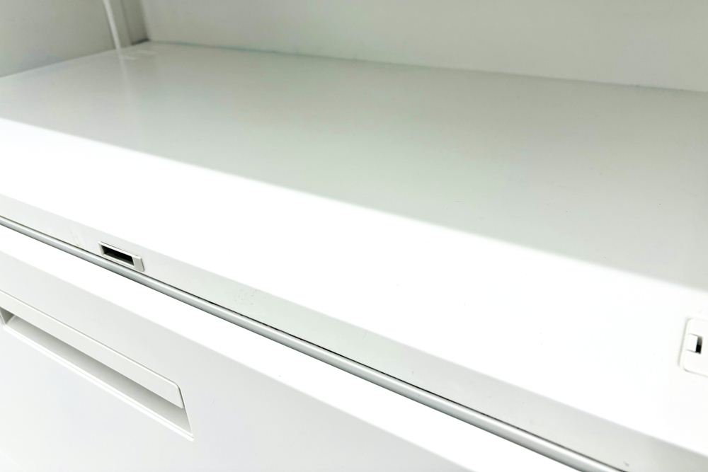 ハイパーストレージ 【両開き＋ラテラルセット】 3段ラテラル書庫 両開き書庫 スチール書庫 中古 内田洋行 中古オフィス家具 ホワイト 900/450/2155の画像