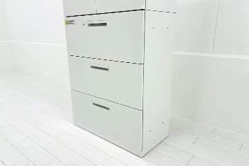 ハイパーストレージ 【両開き＋ラテラルセット】 3段ラテラル書庫 両開き書庫 スチール書庫 中古 内田洋行 中古オフィス家具 ホワイト 900/450/2155の画像