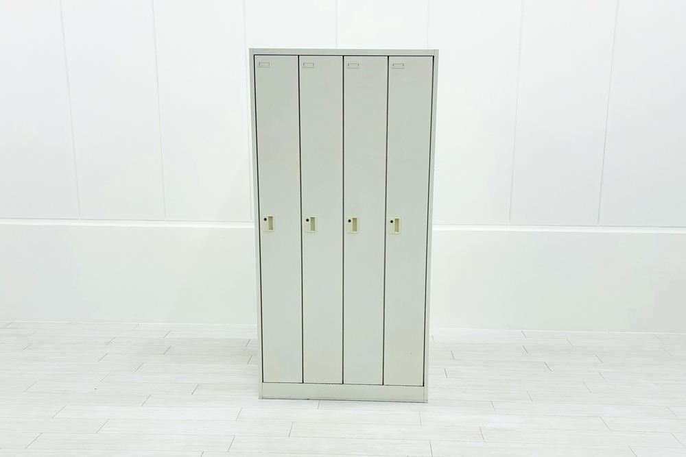 オカムラ FZロッカー 4人用ロッカー スチールロッカー 中古 縦長ロッカー 収納家具 中古オフィス家具 シリンダー錠 900/515/1790の画像