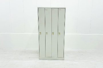 オカムラ FZロッカー 4人用ロッカー スチールロッカー 中古 縦長ロッカー 収納家具 中古オフィス家具 シリンダー錠 900/515/1790の画像