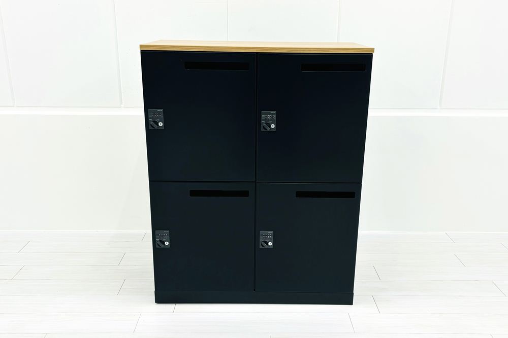 4人用ロッカー 中古 コクヨ ブラック エディア パーソナルロッカー 中古オフィス家具 ダイヤル錠 900/450/1130の画像