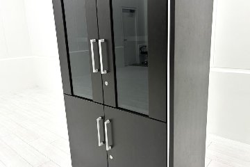 オカムラ ガラス書庫 ガラス書架 収納家具 中古書架 中古オフィス家具 役員収納家具 920/450/1800の画像