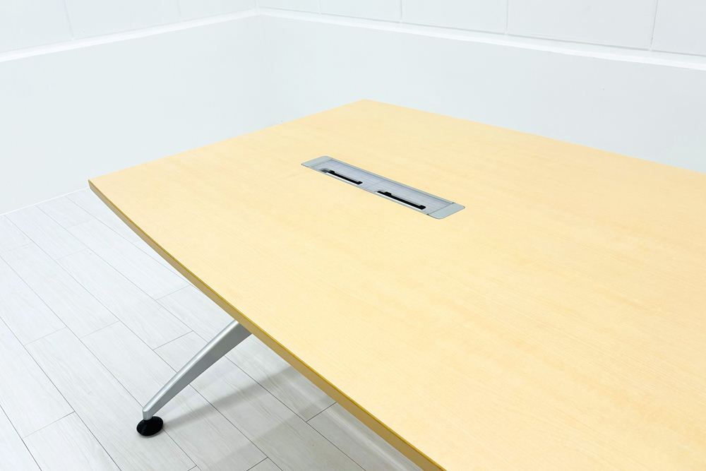 舟形天板 プラス PULS ミーティングテーブル 中古 小型会議テーブル 中古オフィス家具 2200/1000/720の画像