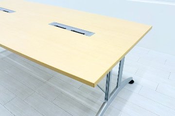 舟形天板 プラス PULS ミーティングテーブル 中古 小型会議テーブル 中古オフィス家具 2200/1000/720の画像