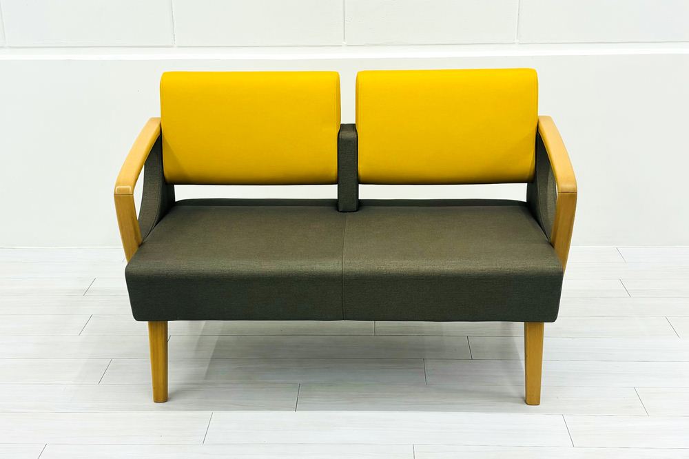 ロビーチェア オリバー oliver 中古 2人掛チェア 医療用家具 病院椅子 病院チェア ロビーソファ 応接椅子 中古オフィス家具 1200/620/780の画像