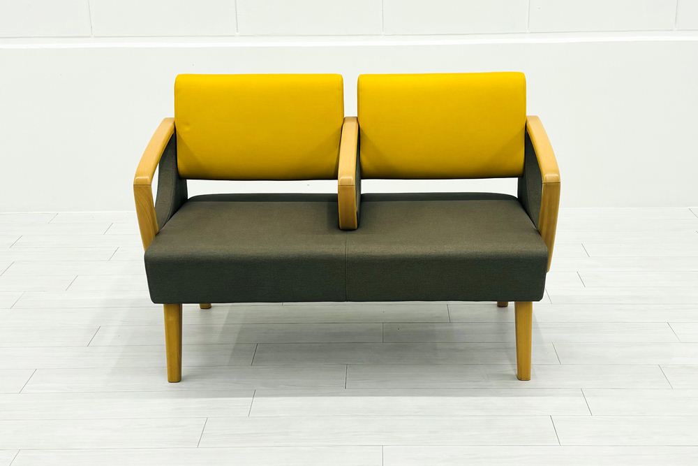 ロビーチェア オリバー oliver 中古 2人掛チェア 医療用家具 病院椅子 病院チェア  ロビーソファ 応接椅子 中古オフィス家具 1200/620/780の画像