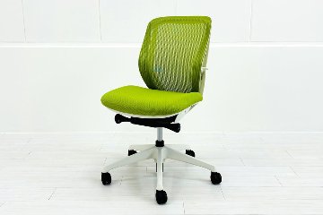 中古オフィスチェア オカムラ シルフィーチェア 中古 2015年製 ローバック 肘無 Sylphy メッシュ 中古オフィス家具 ライムグリーンの画像