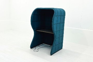 集中ブース 201° COOM 中古 ワークブース 一人用 パーテーション パーティション 中古オフィス家具 ブルー系 1000/900/1600の画像