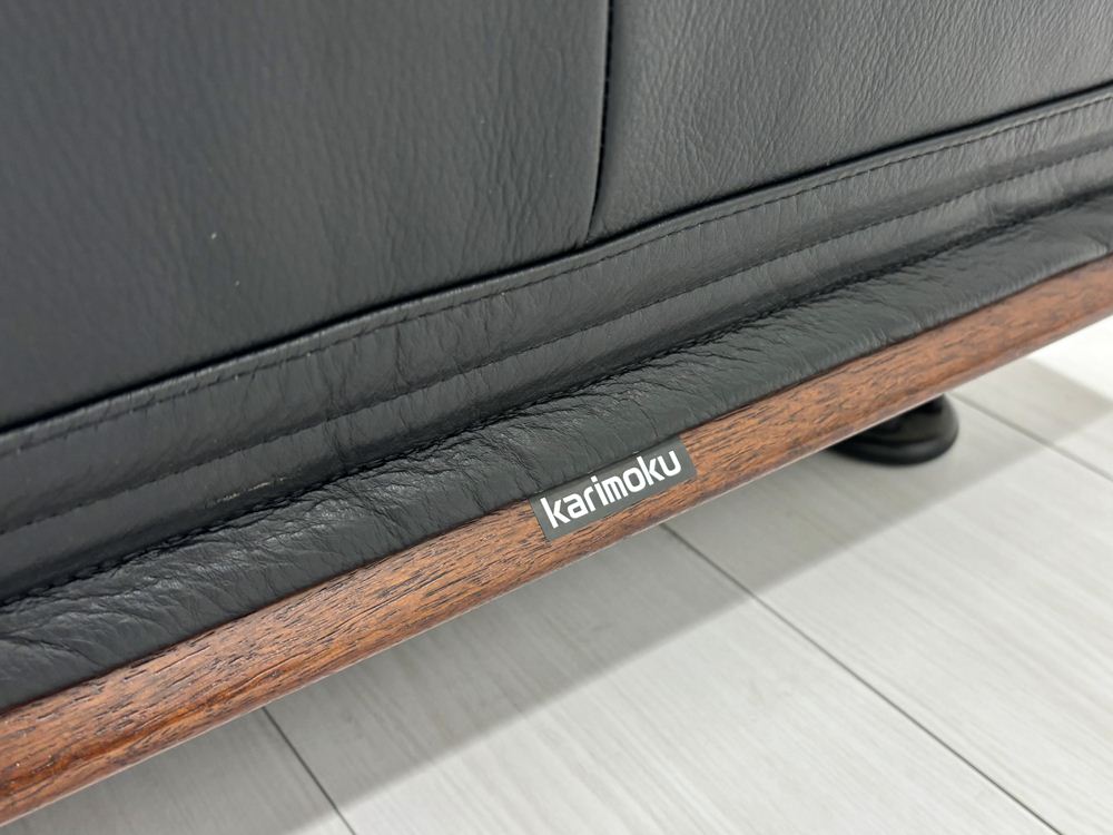 カリモク 応接家具セット 中古 【6点セット】応接ソファ 高級家具 革 レザー 中古オフィス家具の画像