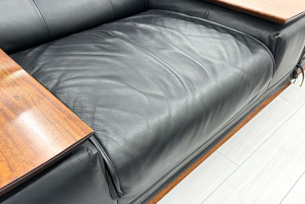 カリモク 応接家具セット 中古 【6点セット】応接ソファ 高級家具 革 レザー 中古オフィス家具の画像