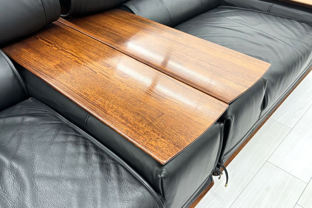 カリモク 応接家具セット 中古 【6点セット】応接ソファ 高級家具 革 レザー 中古オフィス家具の画像