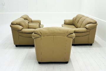 IDC 大塚家具 応接家具セット 中古 【4点セット】応接ソファ 高級家具 革 レザー 中古オフィス家具の画像