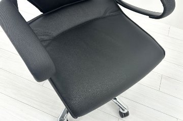  Wilkhahn Modus ウィルクハーン モダスチェア 中古 エグゼクティブチェア マネジメントチェア ブラック 中古オフィス家具 本革張り レザーの画像