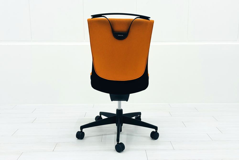 コクヨ プントチェア 中古 ローバック 肘無 KOKUYO クッション 中古オフィス家具 中古オフィスチェア オレンジの画像