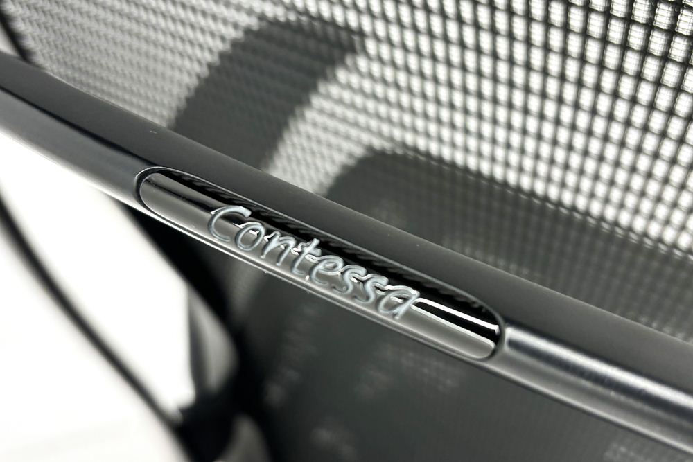 オカムラ コンテッサセコンダ 中古 2017年製 Contessa seconda コンテッサチェア 中古オフィス家具 メッシュ ブラック CC81MR-FPG1の画像