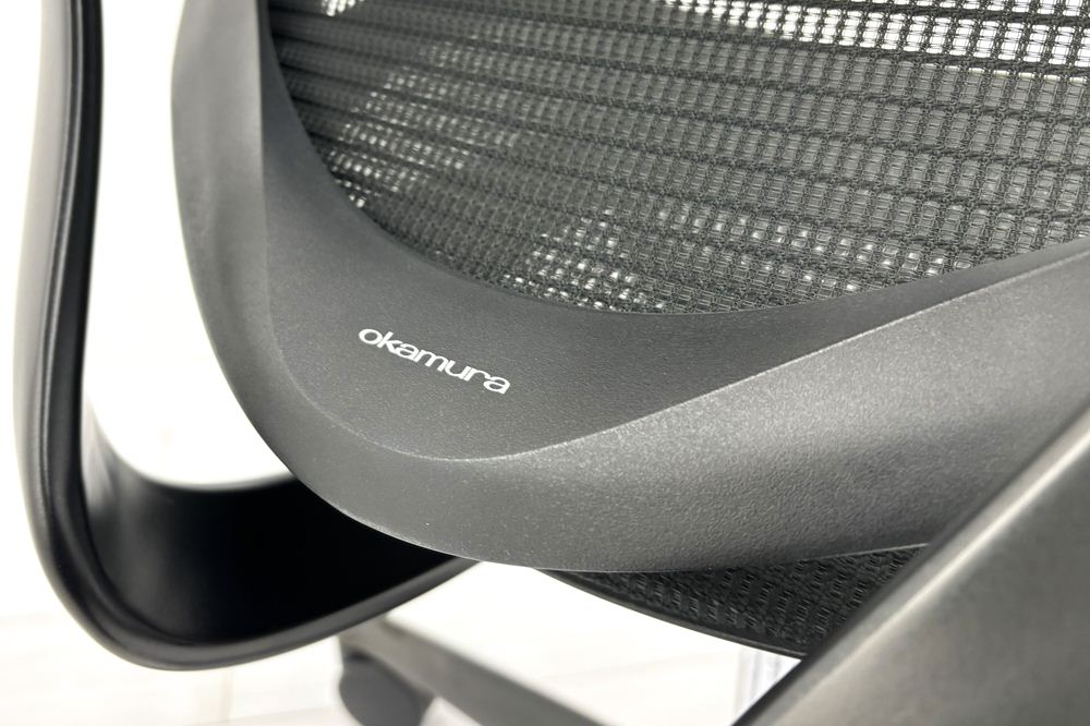 オカムラ コンテッサセコンダ 中古 2017年製 Contessa seconda コンテッサチェア 中古オフィス家具 メッシュ ブラック CC81MR-FPG1の画像