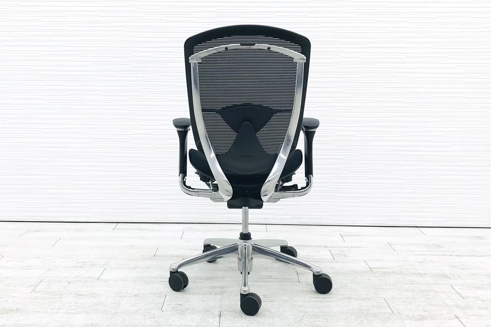 OKAMURA Contessa コンテッサチェア 中古 オカムラ メッシュ ブラック 中古オフィス家具 オフィスチェア ポリッシュフレームの画像