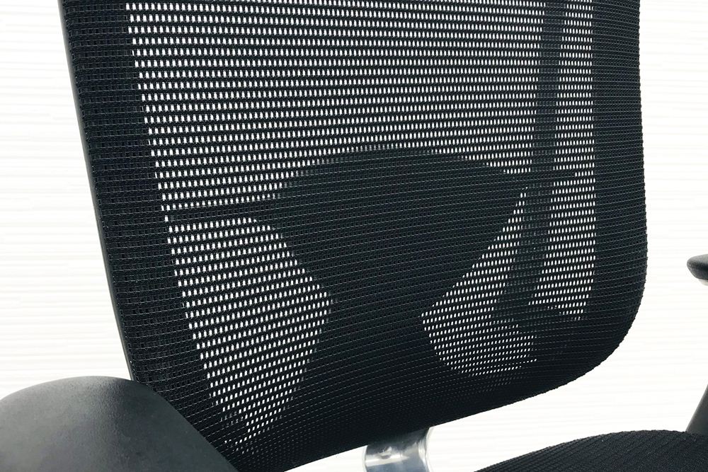 OKAMURA Contessa コンテッサチェア 中古 オカムラ メッシュ ブラック 中古オフィス家具 オフィスチェア ポリッシュフレームの画像