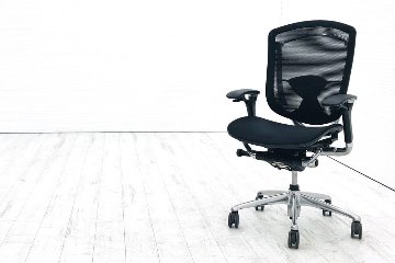 OKAMURA Contessa コンテッサチェア 中古 オカムラ メッシュ ブラック 中古オフィス家具 オフィスチェア ポリッシュフレームの画像
