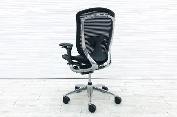 OKAMURA Contessa コンテッサチェア 中古 オカムラ メッシュ ブラック 中古オフィス家具 オフィスチェア ポリッシュフレームの画像