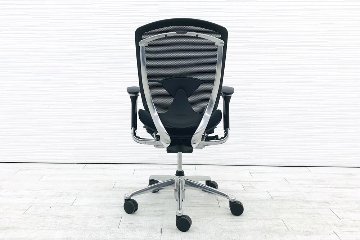 OKAMURA Contessa コンテッサチェア 中古 オカムラ メッシュ ブラック 中古オフィス家具 オフィスチェア ポリッシュフレームの画像
