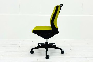 コクヨ プントチェア 中古 ローバック 肘無 KOKUYO クッション 中古オフィス家具 中古オフィスチェア リーフグリーンの画像