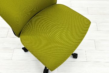 コクヨ プントチェア 中古 ローバック 肘無 KOKUYO クッション 中古オフィス家具 中古オフィスチェア リーフグリーンの画像