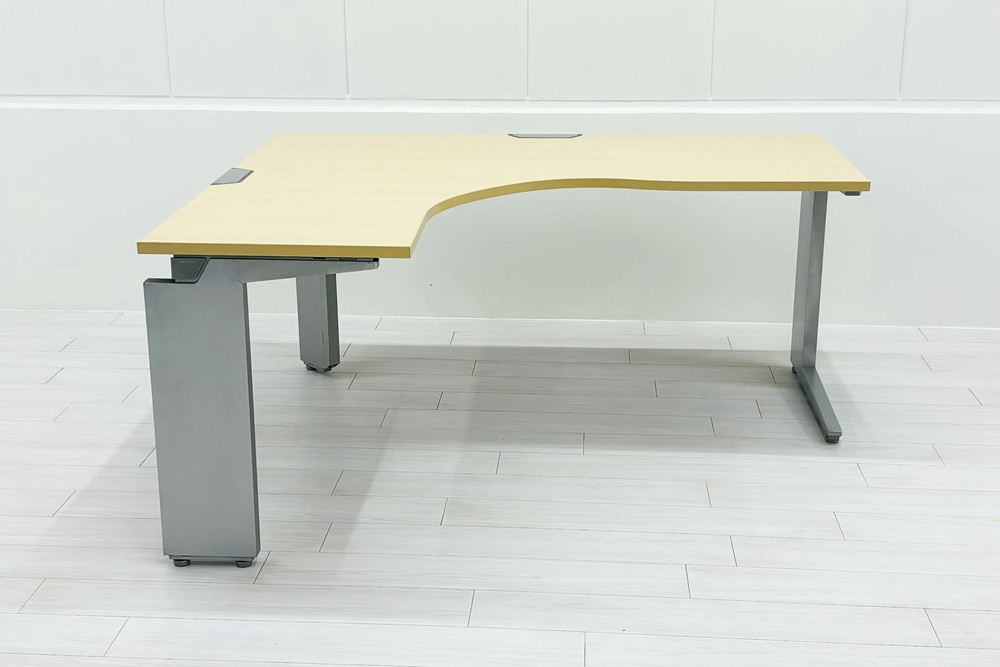 オカムラ プロユニット L型デスク L字デスク 中古 Ｌ字机 中古デスク 中古オフィス家具 オフィスデスク 事務机 1600/1400/720 左550の画像