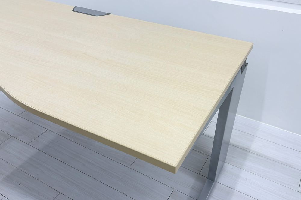 オカムラ プロユニット L型デスク L字デスク 中古 Ｌ字机 中古デスク 中古オフィス家具 オフィスデスク 事務机 1600/1400/720 左550の画像