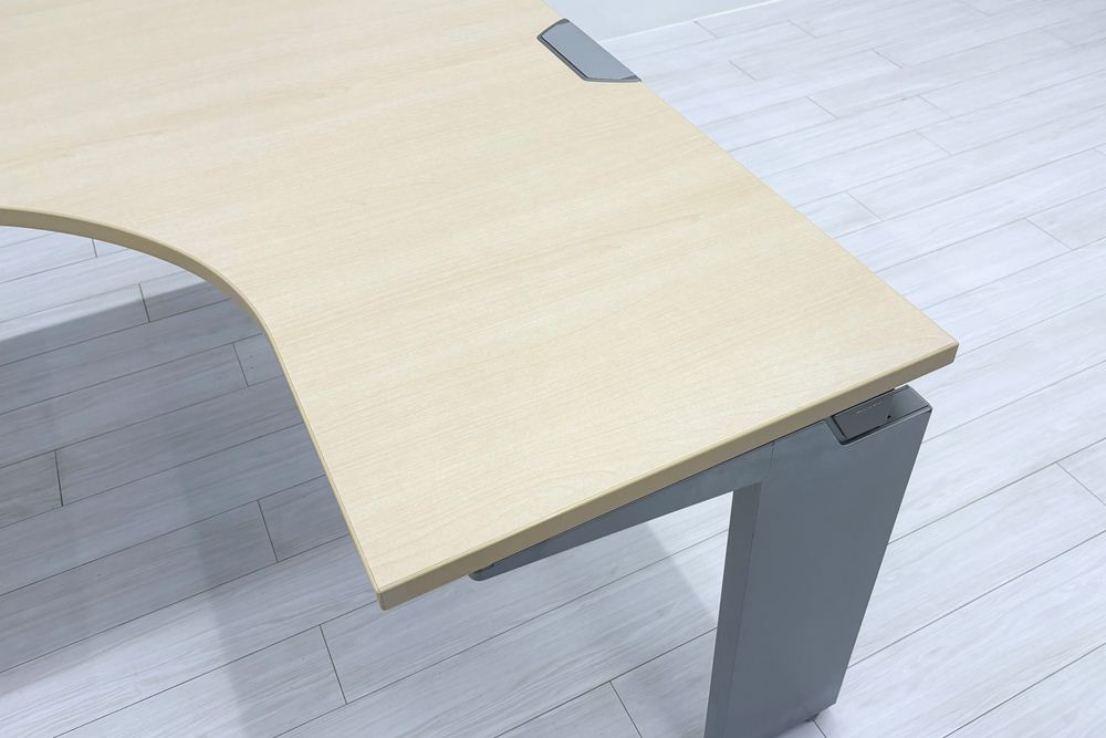 オカムラ プロユニット L型デスク L字デスク 中古 Ｌ字机 中古デスク 中古オフィス家具 オフィスデスク 事務机 1600/1400/720 右550の画像