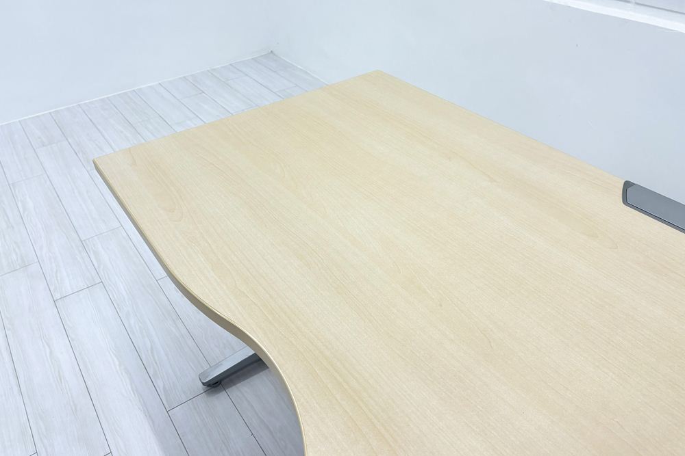 オカムラ プロユニット L型デスク L字デスク 中古 Ｌ字机 中古デスク 中古オフィス家具 オフィスデスク 事務机 1600/1400/720 右550の画像