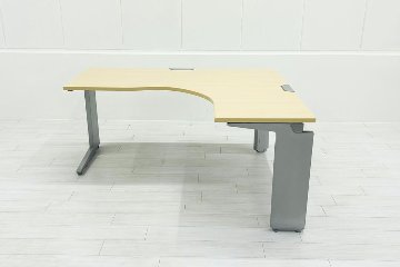 オカムラ プロユニット L型デスク L字デスク 中古 Ｌ字机 中古デスク 中古オフィス家具 オフィスデスク 事務机 1600/1400/720 右550の画像