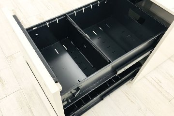 イトーキ CZRシリーズ 2段ワゴン 中古 キャビネット 収納家具 袖机 脇机 ホワイト ワゴン2段 中古オフィス家具 シリンダー錠の画像