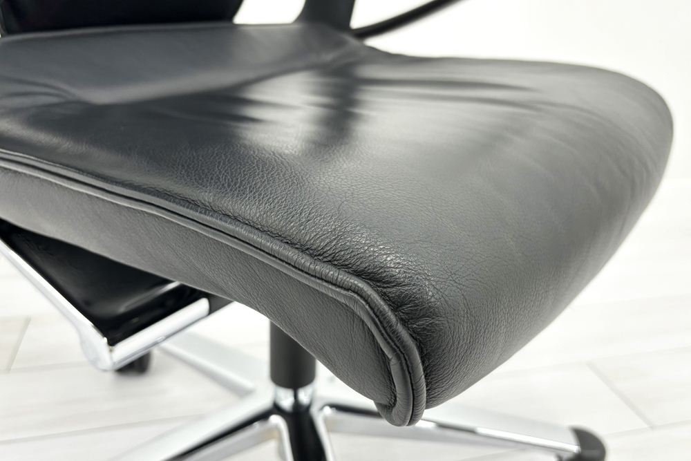  Wilkhahn Modus ウィルクハーン モダスチェア 中古 エグゼクティブチェア マネジメントチェア ブラック 中古オフィス家具 本革張り レザーの画像