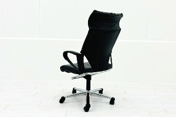  Wilkhahn Modus ウィルクハーン モダスチェア 中古 エグゼクティブチェア マネジメントチェア ブラック 中古オフィス家具 本革張り レザーの画像