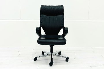  Wilkhahn Modus ウィルクハーン モダスチェア 中古 エグゼクティブチェア マネジメントチェア ブラック 中古オフィス家具 本革張り レザーの画像