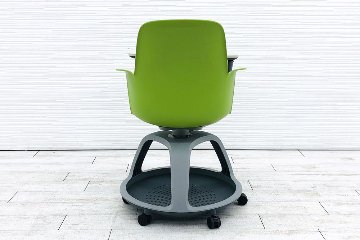 ノードチェア スチールケース 中古 ミーティングチェア 多目的チェア 480120 会議椅子 学習チェア 教育用チェア 中古オフィス家具 ワサビの画像
